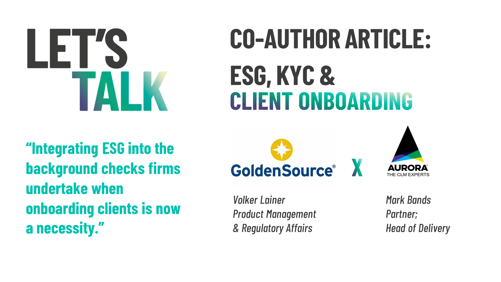 ESG, KYC & Client Onboarding Banner